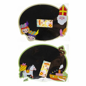 Ardoise de Saint-Nicolas avec bo&icirc;te de craies (24 pcs.)