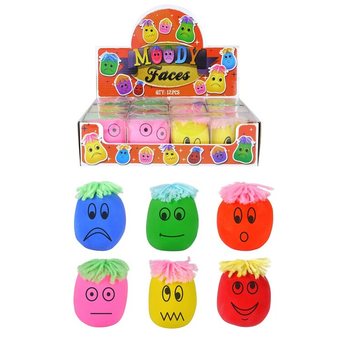 Grandes Balles Anti-stress Moody Faces en Display (12 pièces)