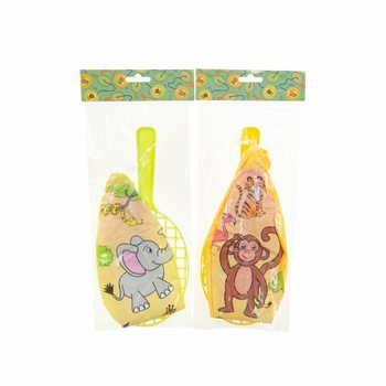 RAQUETTE DE PADDLE AVEC BALLE - ANIMAUX DE LA JUNGLE (12 pcs)