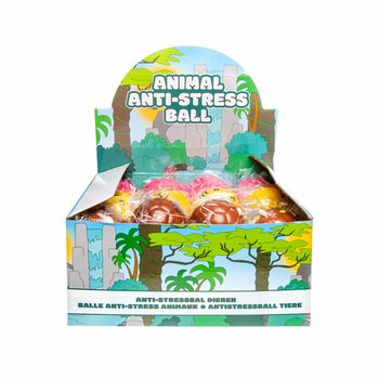 Balles Visages d'Animaux en Mousse &Oslash; 6,3 cm en Pr&eacute;sentoir (24 pcs)