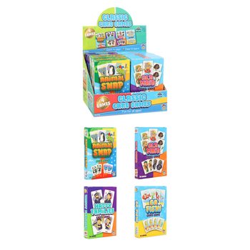 ASSORTIMENT DE 4 JEUX DE CARTES CLASSIQUES - EN PR&Eacute;SENTOIR (12 pcs)