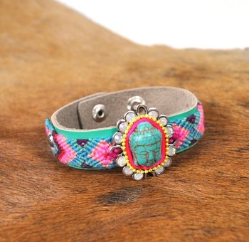 Bracelet Ibiza Argent Vert Bouddha (1 pc.)