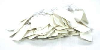 &Eacute;tiquettes Bijoux Blanches avec &Eacute;lastique - 1,5x2,4 cm (100 pcs)