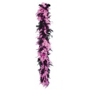 Boa de Plumes Noir et Rose pour Princesses 180 cm (6 pcs)