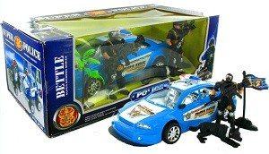 Coffret de Jeu Police avec Véhicule à Friction et Figurines