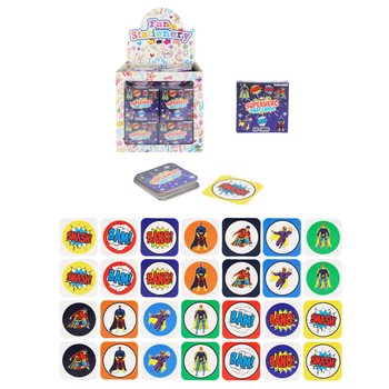 PETITS JEUX DE MÉMOIRE - MODÈLE : SUPER-HÉROS - EN PRÉSENTOIR (64 pcs)