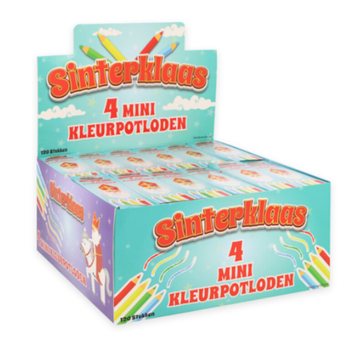 Crayons de couleur Sinterklaas (Saint-Nicolas) 4 pi&egrave;ces en pr&eacute;sentoir (120 pcs)