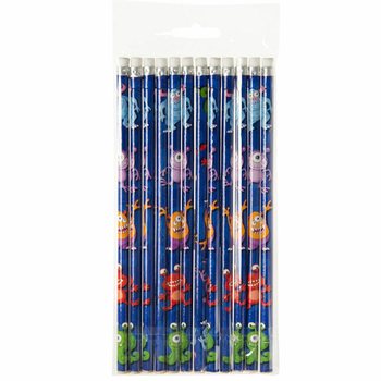 Crayons Monstres avec Gomme (12 pièces)