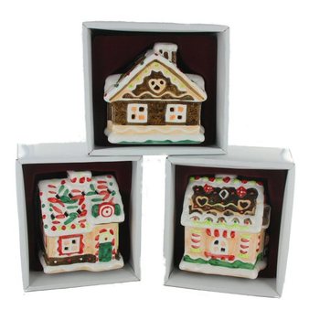PHOTOPHORE MAISON DE NO&Euml;L (Lot de 3)