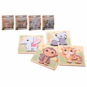 JOUECO - THE WILDIES FAMILY MIX PUZZLES EN BOIS - Dès 12 Mois (12 pces)