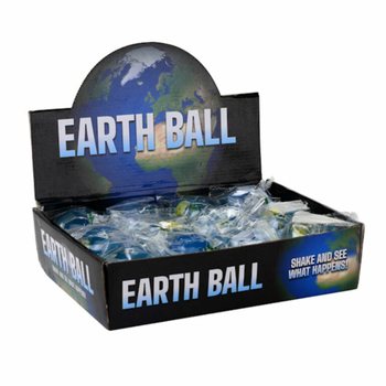 Boule &agrave; Paillettes Globe Terrestre &Oslash;6,5 cm en Pr&eacute;sentoir (12 pi&egrave;ces)