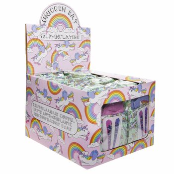 Massue Licorne Auto-Gonflable - 49x13cm - Pr&eacute;sentoir (48 pcs)