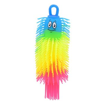BALLE VER PUFFER RAINBOW - 22CM - COLORIS ASSORTIS - EN PR&Eacute;SENTOIR (12 pcs)