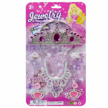 SET DE BEAUTÉ PRINCESSE AVEC DIADÈME, BOUCLES D'OREILLES, COLLIER ET BAGUES
