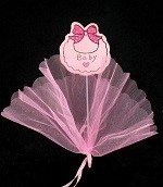 Pic d&eacute;coratif en tissu - Rose B&eacute;b&eacute; (12 pcs)