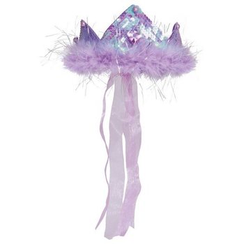 COURONNE MAUVE AVEC PLUMES ET RUBAN (12 pcs)