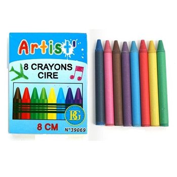 8 GROS CRAYONS DE COULEUR EN BOÎTE (48 pcs)