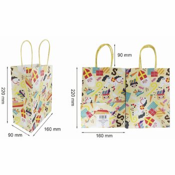 SAC CADEAU EN PAPIER - SINTERKLAAS - 16x9x22 CM (12 pcs)