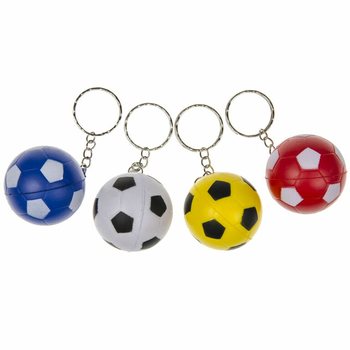 Porte-cl&eacute;s de football en mousse - Couleurs assorties (48 pcs)