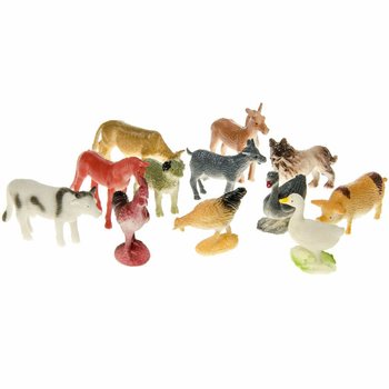 12 Figurines d'Animaux de la Ferme en Sachet (12 pcs)