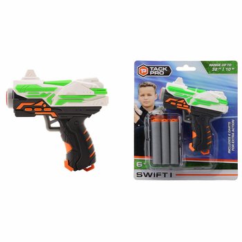 Pistolet Jouet Tack Pro Swift I avec 6 Fl&eacute;chettes Souples - 11 cm