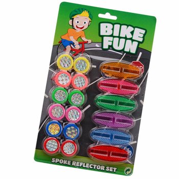 BIKE FUN - Kit de 18 R&eacute;flecteurs de Rayons de V&eacute;lo sur Carte (1 pc.)