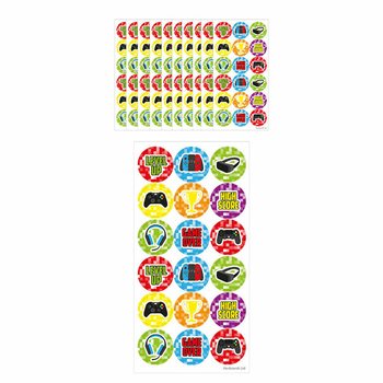 Autocollants Gamer Fun - 10 Planches de 18 Stickers