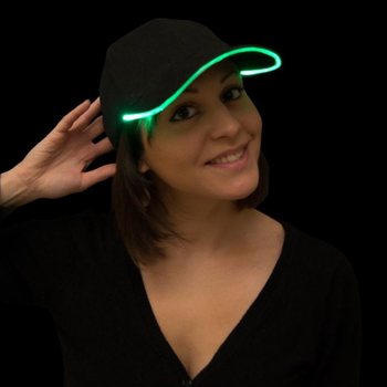 CASQUETTE LED LUMINEUSE – COULEUR : VERT (LOT DE 12)