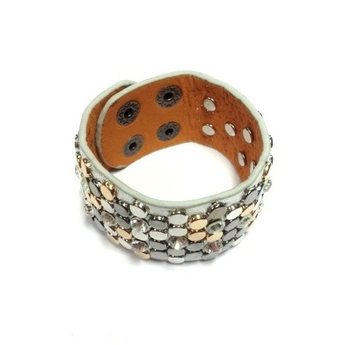 Bracelet Large de Luxe Clous Argentés (1 pc)