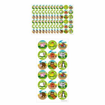STICKERS RIGOLOS - ANIMAUX DE LA FERME - 18 STICKERS PAR FEUILLE (10 pcs)