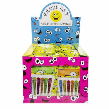 Batte Smiley Auto-gonflable en Pr&eacute;sentoir (48 pi&egrave;ces)