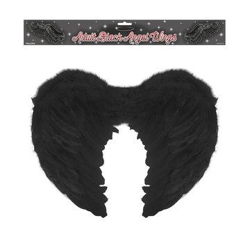 Ailes d'ange en plumes pour adultes - Couleur : Noir (12 pièces)