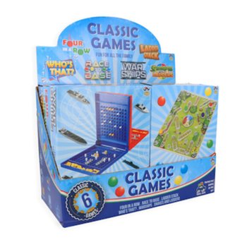 JEUX DE VOYAGE CLASSIQUES - EN PR&Eacute;SENTOIR (6 pcs)