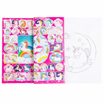 Livre de Coloriage Licorne A4 avec Autocollants (12 pi&egrave;ces)