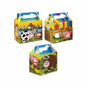 Boîte Menu Enfant Ferme – 14 x 9,5 x 18 cm (Lot de 12)