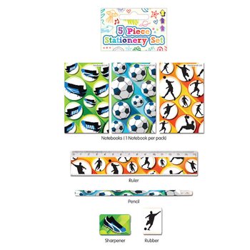 Set d'écriture Football 5 pièces (24 pcs)