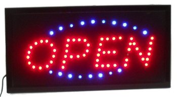 Enseigne Lumineuse LED "OPEN" &ndash; 2 Couleurs