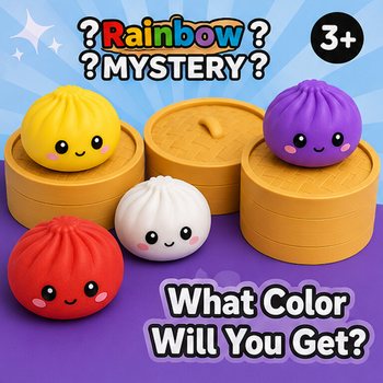 RAGE - Squishy SUGAR EDITION Bun Dumplings GRAND (8.5 x 8.5 x 4.8 cm) - Jouet Fidget Viral 2026 (12 pcs)