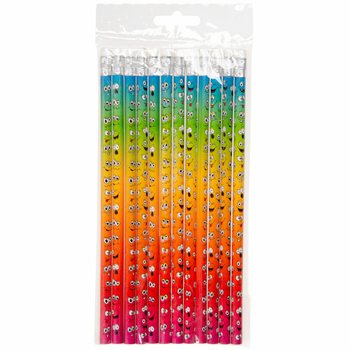 Crayon Smiley avec Gomme (12 pcs)