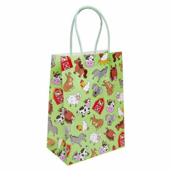 Sacs Cadeaux en Papier Animaux de la Ferme (12 Pièces)
