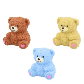OURS SQUISHY SQUUZY - COULEURS VARI&Eacute;ES - EN PR&Eacute;SENTOIR (12 pcs)