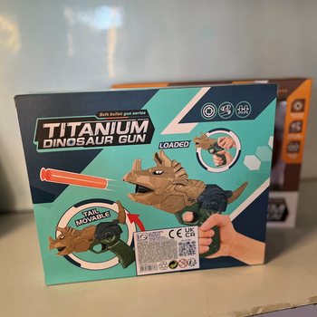 Pistolet Dinosaure avec Fl&eacute;chettes et Cible - Coffret Cadeau (Lot de 2)