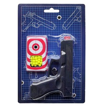 Pistolet à billes BB Gun 13cm sur carte [ < 0.08J ] (6 pcs)