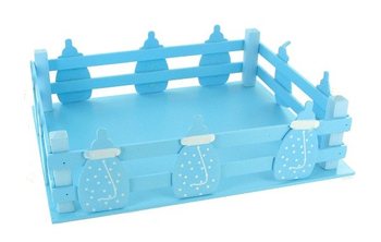 Petit Cagot D&eacute;coratif Bleu avec Biberons (2 pcs)