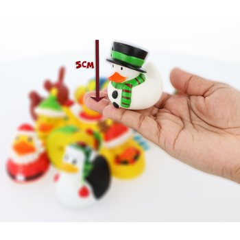 Mix Canards de Bain de No&euml;l 6cm (12 pi&egrave;ces) - Cadeaux Festifs