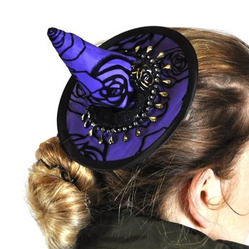Mini-chapeau de sorcière sur pince à cheveux (6 pcs.)