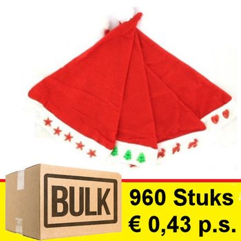 *** OFFRE EN GROS *** LOT DE BONNETS DE NOËL LUMINEUX ASSORTIS (960 pcs)