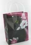 Sac Cadeau / Sac de Transport Noir/Rose/Fleur Blanche Medium (12 pcs)