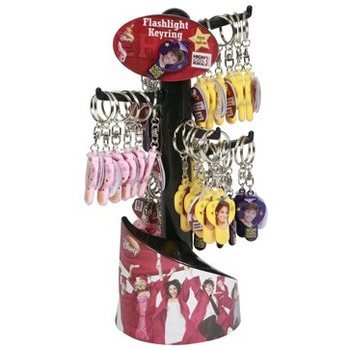 PORTE-CLÉS LUMINEUX HIGH SCHOOL MUSICAL SUR PRÉSENTOIR (36 pcs)