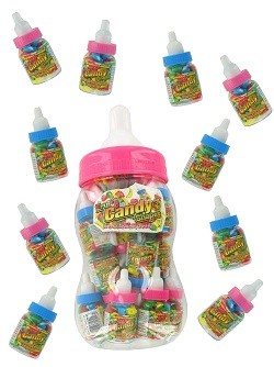 20 Mini Biberons de Bonbons dans un Grand Biberon (Lot de 2x20 pcs)